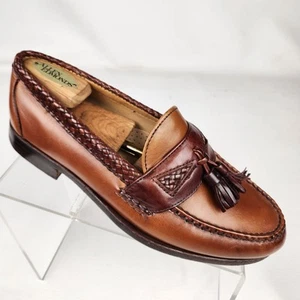 Zapatos mocasines Allen Edmonds Maxfield borla para hombre talla 7,5 EEE de cuero marrón - Imagen 1 de 11