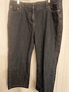 DANA BUCHMAN CAPRIS  20" INSEAM DARK BLUE JEANS DENIM EXCELLENT SZ 16  - Picture 1 of 11