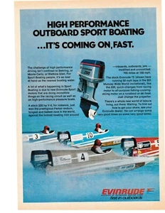 1976 VINTAGE PRINT AD - EVINRUDE 75 HIGH PERFORMANCE OUTBOARD SPORT BOATING - Picture 1 of 1