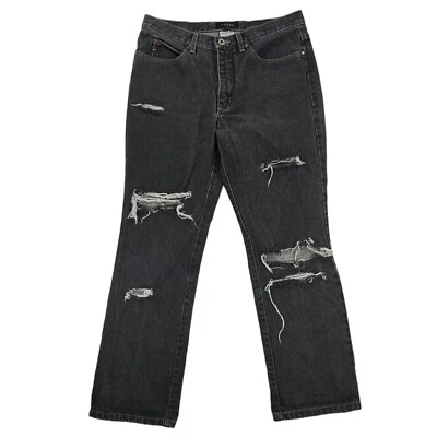 VTG Guess Jeans Mens 32x27 Black American Tradition Distressed 90s Y2K USA  - Image 1 of 4