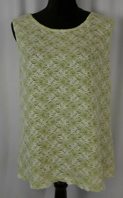 Camiseta sin mangas Tribal para mujer verde con encaje talla 3X blanca con flores de encaje pulóver informal  Foto 1 de 4