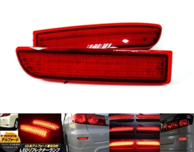 Red Lens LED Bumper Reflector Tail Brake Light For Alphard Estima RAV4 Scion xD Foto 1 de 4