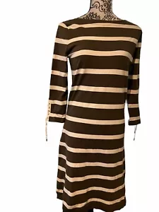 Ralph Lauren Jeans Co. Size Small Green/Cream Striped Knit Casual Knit Dress - Picture 1 of 11