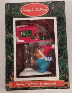 Santa's Gallery Bear Mailing Letter Limited Edition Christmas Ornament Box - Picture 1 of 4