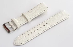 CORREA RELOJ HUGO BOSS Original Cuero Genuino Blanco Estampado Reptil 14mm - NUEVO - Imagen 1 de 4