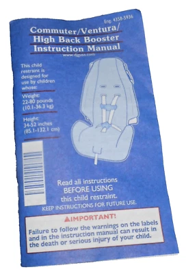 Manual de instrucciones Commuter Ventura Booster espalda alta Cosco Dorel Juvenile Group Foto 1 de 2