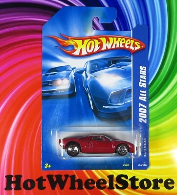 Карта 2007 Hot Wheels Red FORD GT-40 All Stars No134 HW82-081424 - Изображение 1 из 4