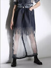 598 Diesel Women  s F-S-01- Long Denim Skirt 084HI Transparent Effects Size 24