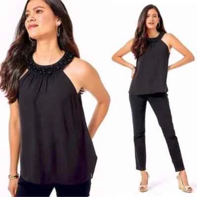 WOW! STUNNING NWOT Lilly Pulitzer Women Black Onyx SHAWN Top Blouse Small S $148 - image 1 of 4