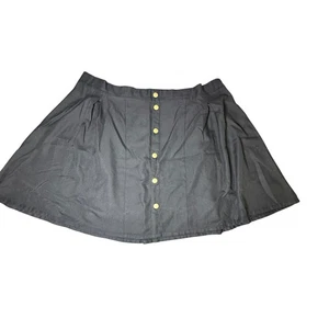 Torrid Black Mini Skirt Button Front Plus Size Skater Style Size 3 - Picture 1 of 4