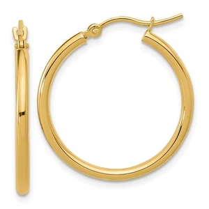 10K Polished Hinged Hoop Earrings - Zdjęcie 1 z 5