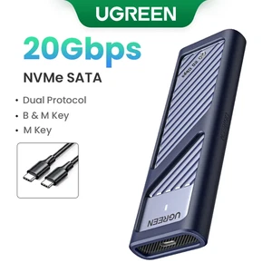 Boîtier SSD UGREEN M.2 USB 3.2 Gen2 20Gbps NVMe SATA externe type C - Photo 1/17
