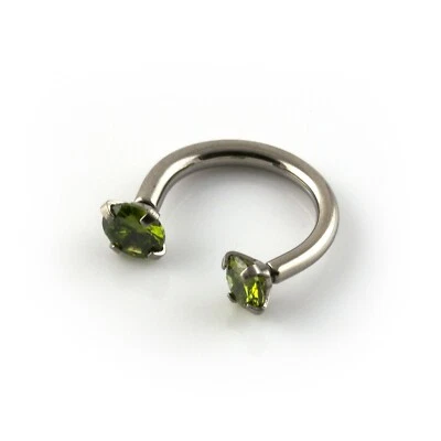 Barra de herradura barra circular con gemas tabique oreja hilo interno TITANIO Foto 1 de 4