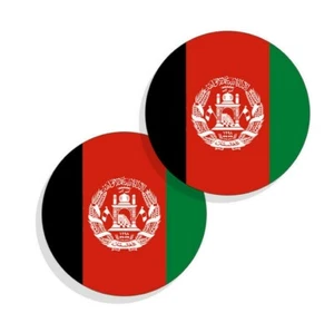 Afghanistan Flag Stickers Flag Decals Vinyl Indoor Outdoor Stickers Round 4pack - Picture 1 of 4