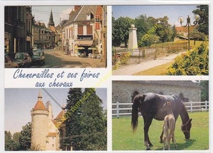 CP 23130 Chénérailles Multiviews La Large Street Castle The Garden Public Horses - Picture 1 of 2