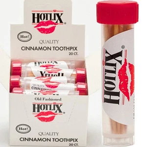 20 TUBES HOTLIX CINNAMON FLAVORED TOOTHPICKS TOOTHPIX HOT FIRE BALL FRESH STOCK - Picture 1 of 1