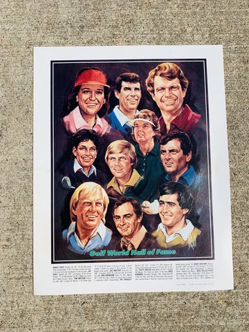 Vintage 1987 Golf World Hall of Fame Poster Painted Norman Bradley Watson Lopez Cover