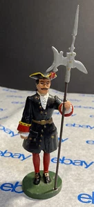 Vintage Painted Metal Soldier / Guard With Halberd  - Picture 1 of 9