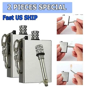 Lighter Flint Magnesium Emergency Fire Starter Camp Survival Refill Waterproof - Picture 1 of 10