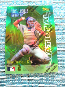 1996 Topps Finest Baseball Refractor Match-up Mike Piazza Tim Salmon #ILM2