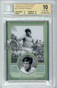 Charlie Pasarell 2020 Topps Transcendent Tennis Card 07/50 BGS 10