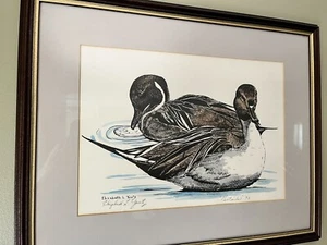 Frank Benson-ähnlicher Hüttendekor Druck signiert von Elizabeth Youtz mattiert gerahmt 20 Zoll - Bild 1 von 10