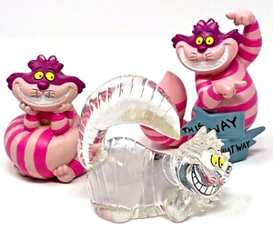 Minifiguras de gato de Cheshire de Disney Showcase ~ transparentes ~ apoyadas en la cola ~ Juego de 3 piezas de esta manera - Imagen 1 de 9