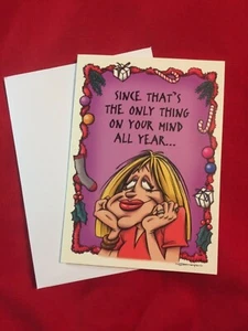 Tarjeta de felicitación traviesa humor divertido broma sarcástica feliz Navidad feliz año nuevo - Imagen 1 de 2