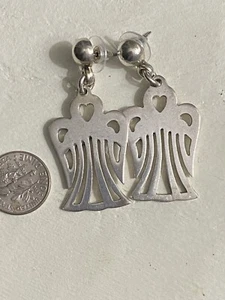 Angle Sterling Stud Earrings 14 g - Picture 1 of 7