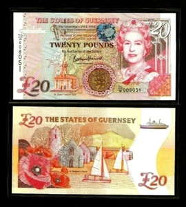 GUERNSEY 20 Pounds 2018 P-63 Commemorative UNC Queen Low Serial # WWI 1914-1918 - Picture 1 of 1