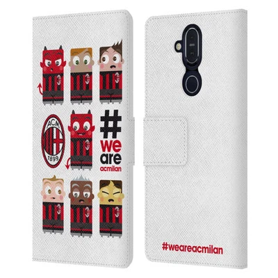 FUNDA BILLETERA LIBRO CUERO OFICIAL AC MILAN NIÑOS PARA TELÉFONOS NOKIA Foto 1 de 4