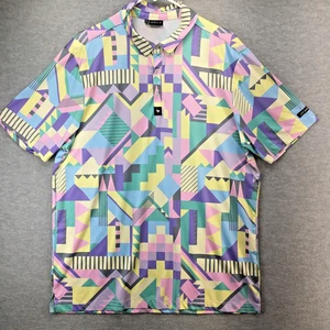 Bad Birdie Polo Shirt Mens XL Short Sleeve Golf Performance Colorful - Picture 1 of 7
