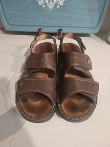 Finn Comfort Womens Sz 40/9-9.5Brown Leather Slingback Sandals 0421602 - Picture 1 of 10