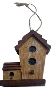 Resin brown birdhouse Christmas Easter ornament see pictures - Picture 1 of 17