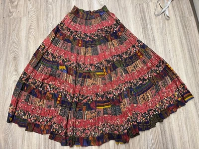 Falda artesanal Phool para mujer multicolor india bohemia hippie Reino Unido 14 elástica  Foto 1 de 3