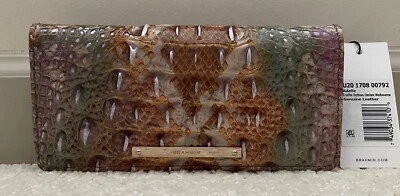 Cartera Brahmin Melbourne ADELLE Ady Delgada Doble Pliegue Cuero TRUFA PITÓN OMBRE NUEVA CON ETIQUETAS Foto 1 de 4