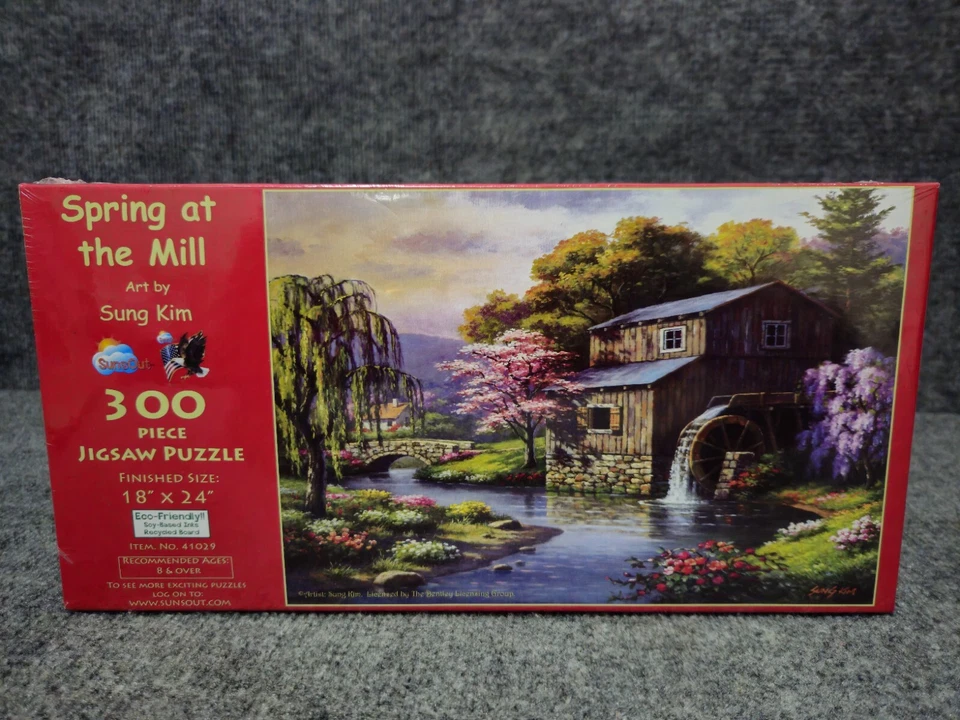 SunsOut 300 Piece Puzzle SPRING AT THE MILL by Sung Kim