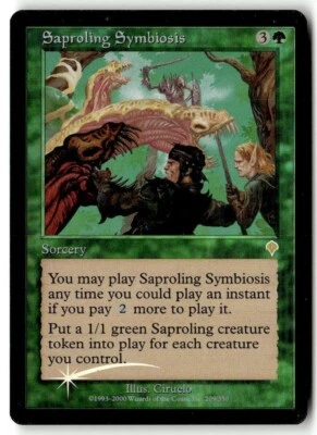 MTG | Saproling Symbiosis | Invasion | Foil | Heavily Played | English - Image 1 of 2