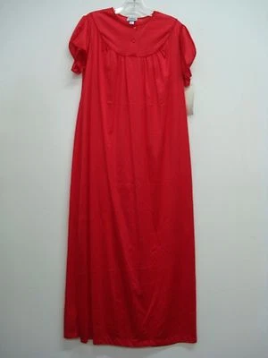 USA Made Nancy King Lingerie Long Gown Size Red Medium #819Q - Image 1 of 3