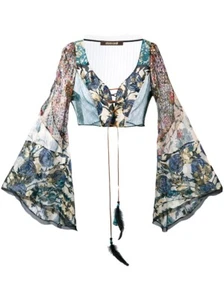 Roberto Cavalli SS17 Landebahn Gold Metallic Schnürung Crop Top IT40 - Bild 1 von 16