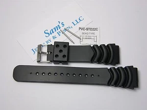 Banda de reloj de buceo de goma negra de 22 mm Z-22C: se adapta a Luminox Navy Seal Nixon #STD22C - Imagen 1 de 10