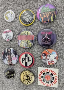 Pin Button (12) Lot Vintage Hard Rock Pop Seattle Grunge Punk Soundgarden p.i.l. - Picture 1 of 7