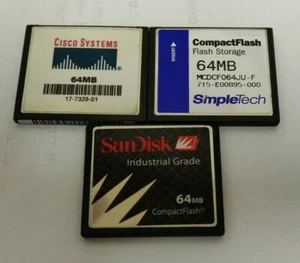 11x 64MB CF Cards Cisco 17-7329-01 Sandisk SDCFB-64-201-80 SimpleTech, smart+++ - Picture 1 of 2