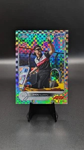 2022 Topps Chrome Formula 1 F1 Zhou Guanyu Rookie Checker Flag Refractor #66 - Picture 1 of 2
