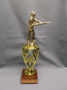 MALE SKEET SHOOTER hunter target trophy torch riser wood base - Picture 1 of 1