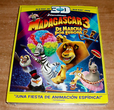 Madagascar 3 Of Reverse By Europe Blu-Ray 3D+Blu-Ray+DVD Sealed New R2