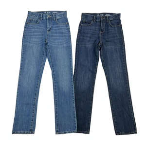 Childrens Place Boys Jeans Slim Straight Adjustable Waist Sz 12 S New Lot of 2 - Picture 1 of 5
