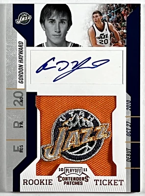 2010-11 GORDON HAYWARD RC AUTO CONTENDERS НАШИВКА ДЕБЮТАНТ БИЛЕТ - Изображение 1 из 2