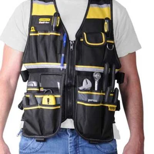 Multi Pocket Tool Vest Light Reflective Safety Strip Tools Compartment FATMAX  - Picture 1 of 8