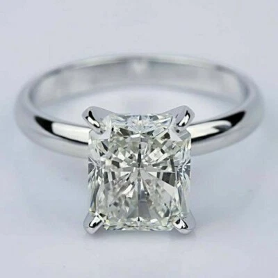 Fede Nuziale Solitario Diamante Taglio Radiante 2,90 CT Creata in Laboratorio... - Immagine 1 di 3